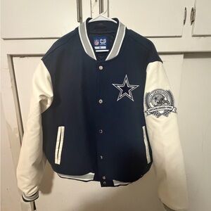 NFL Dallas Cowboys Jacket in Navy and White
